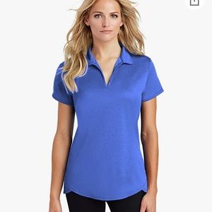 Ladies Blue Moisturizer Wicking Golf Polo Size S